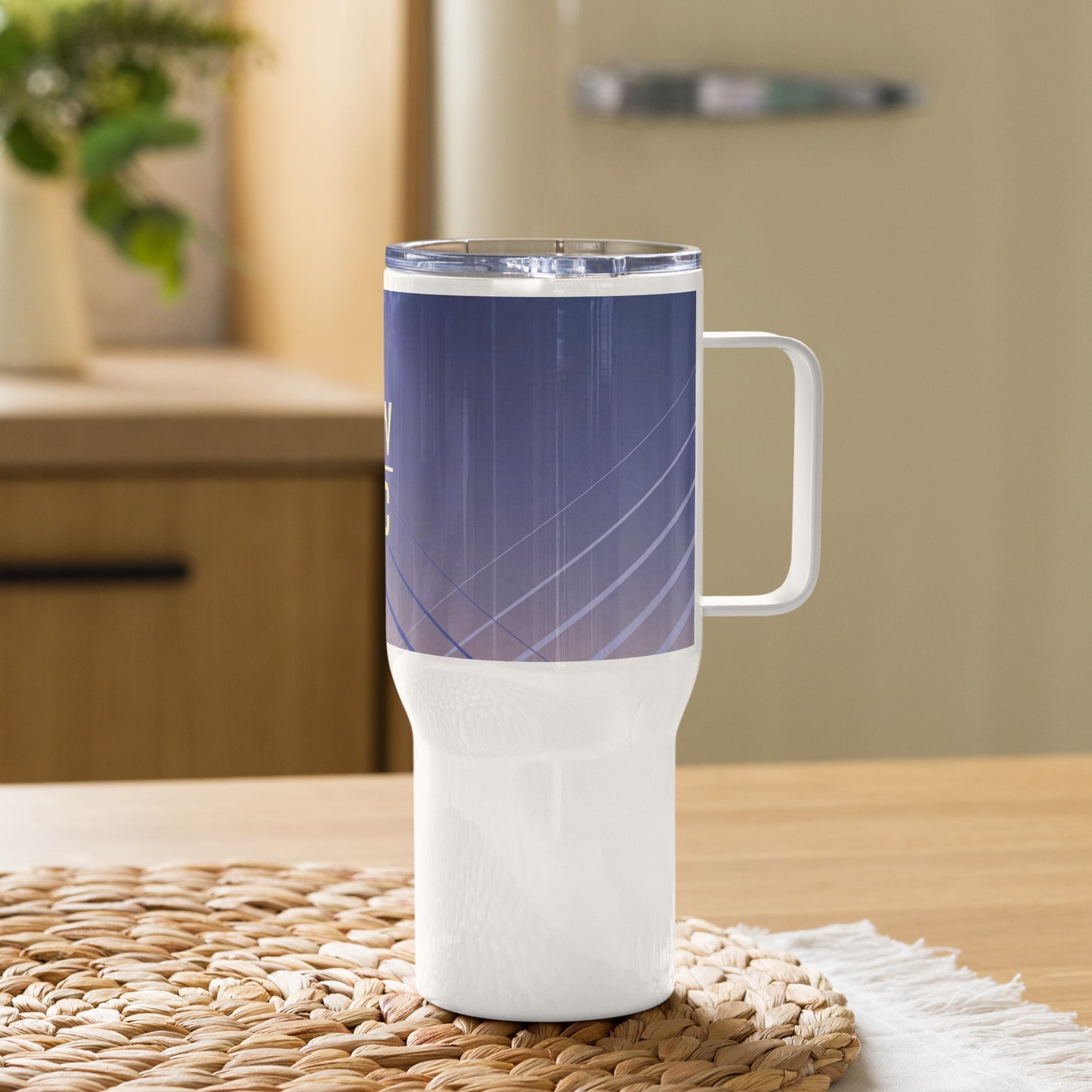 DWTC Sunrise travel mug with a handle